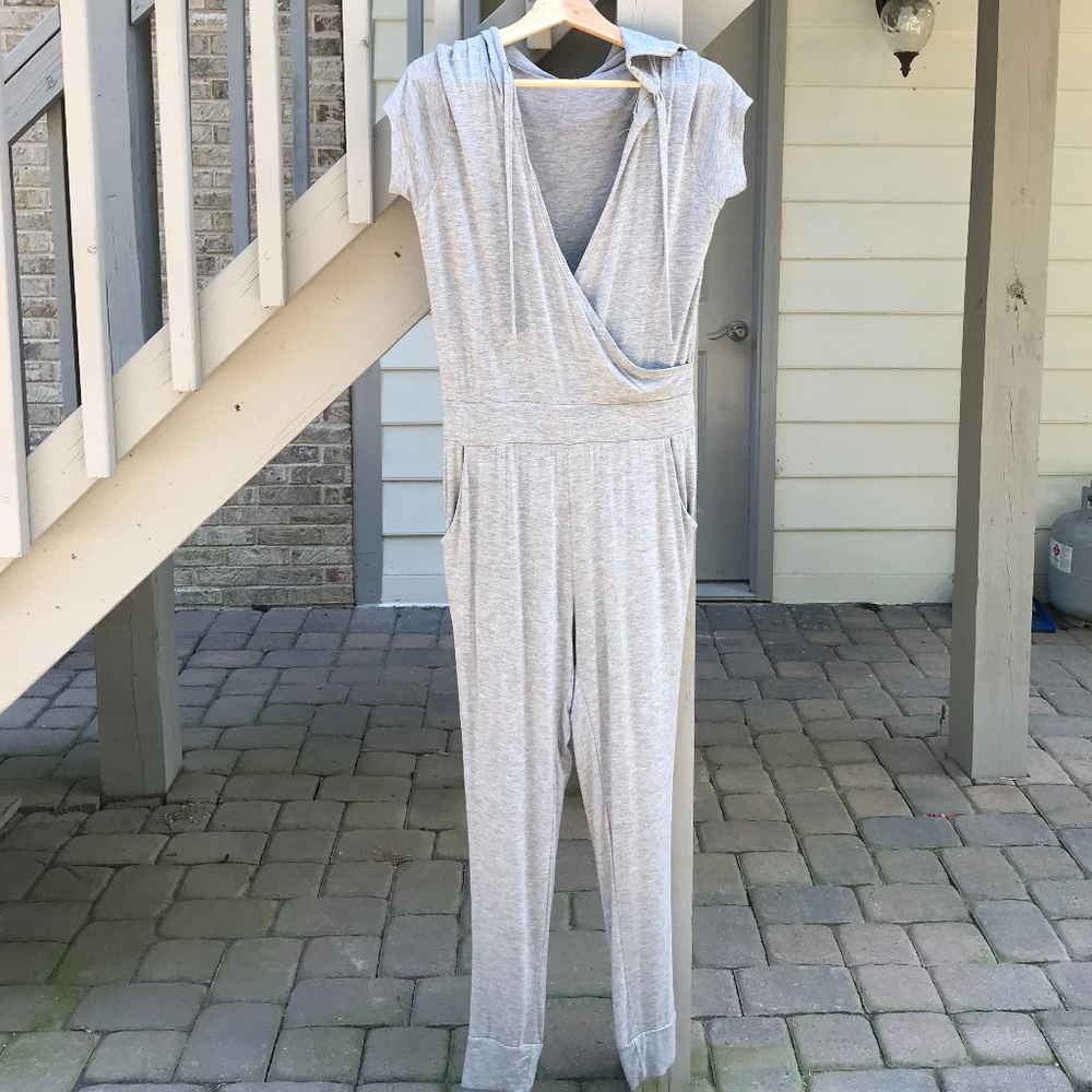 Grey Jogger Jumpsuit w/ Hood